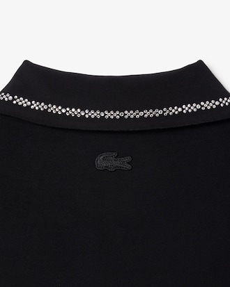 Women's Slim Fit Diamanté Crocodile Polo Collar Dress