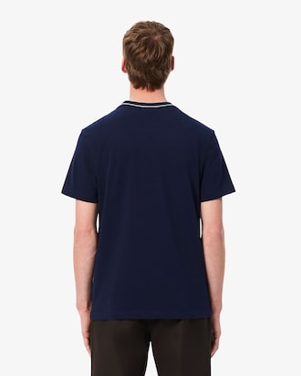 Men's Stretch Piqué Striped Collar T-Shirt