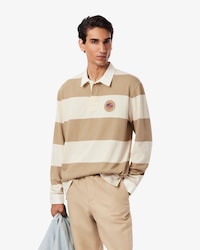 Men's Relaxed Fit Striped Rugby Polo