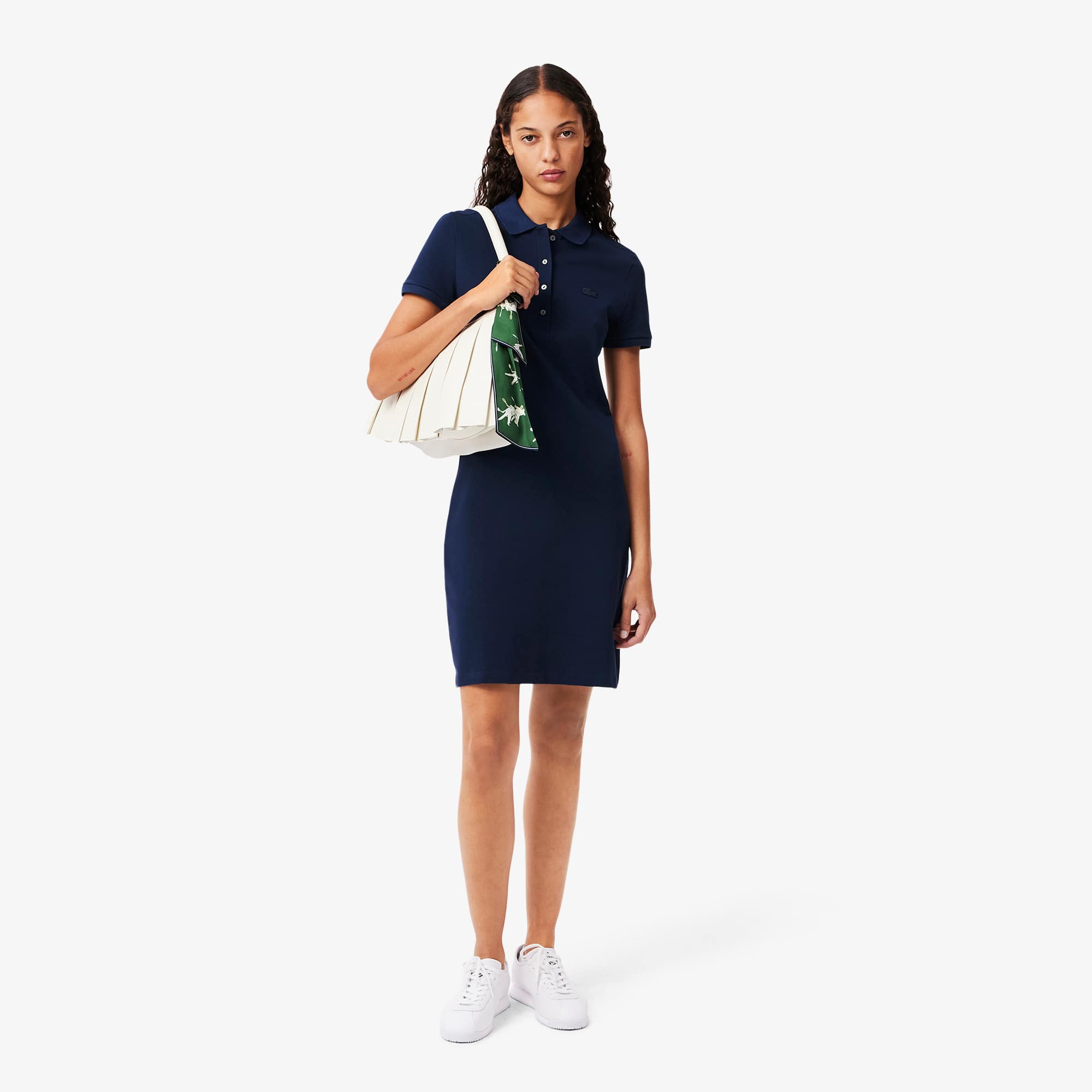 Women's Slim Fit Stretch Mini Piqué Polo Dress - Dresses