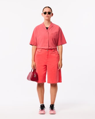 Shorts largos de mezclilla con tinte natural