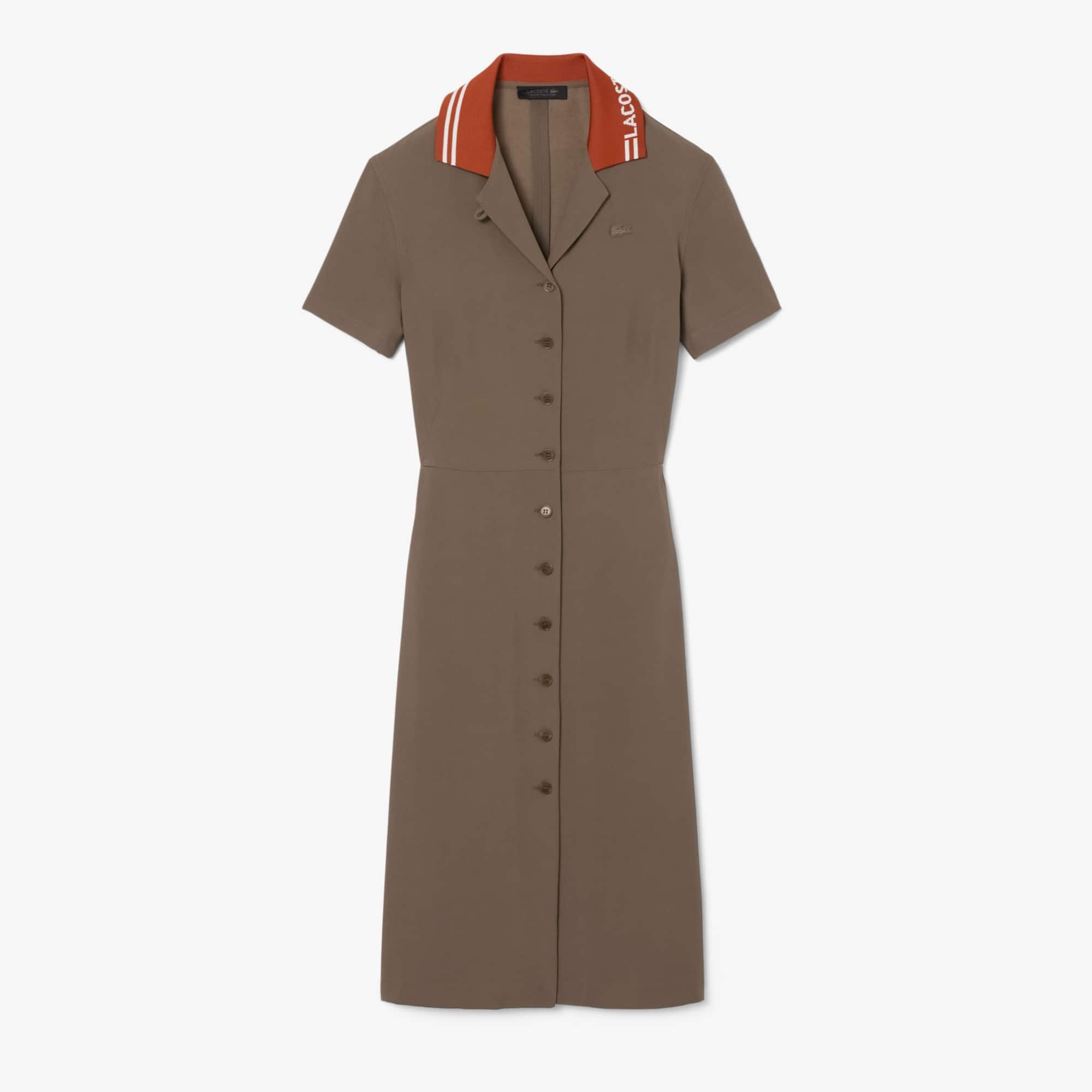 Runway Logo Polo Collar Piqué Dress
