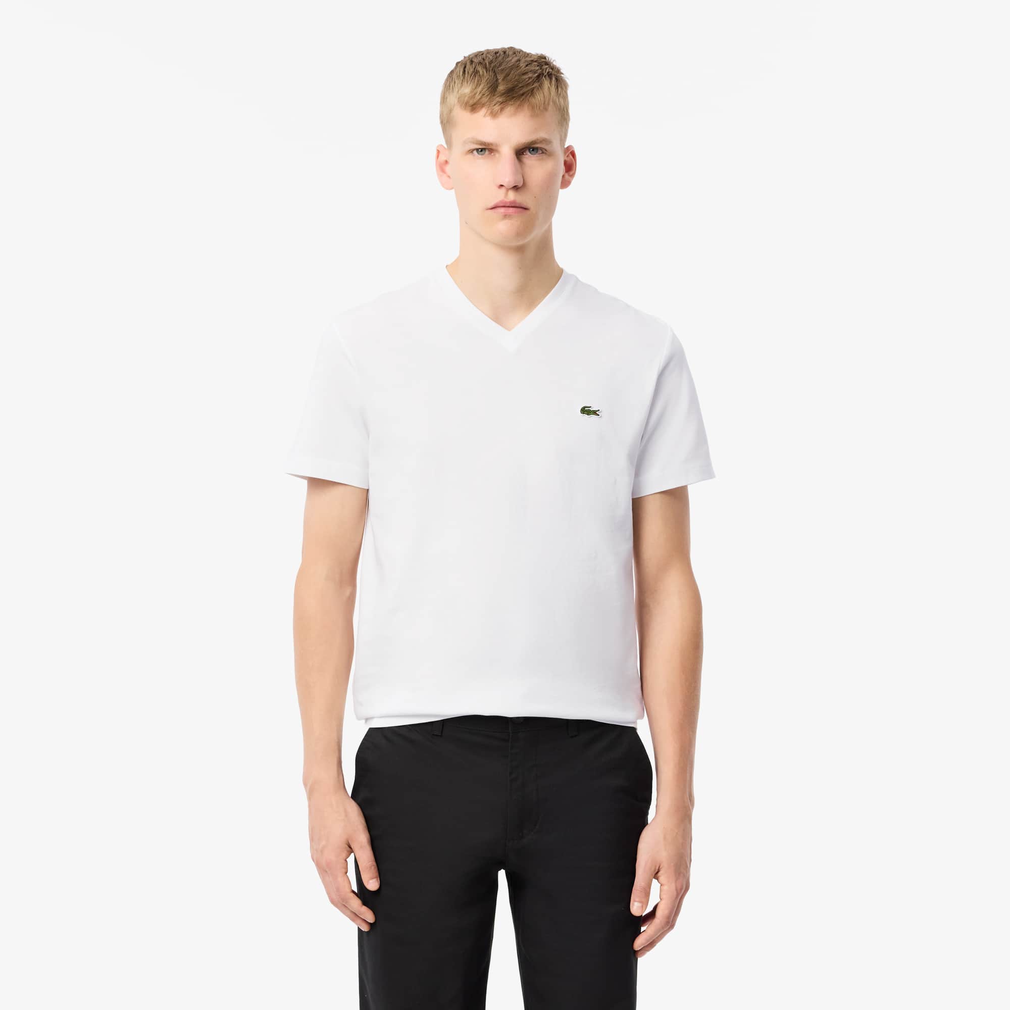 Men's V-Neck Cotton T-Shirt - T-shirts - New In 2026 | Lacoste