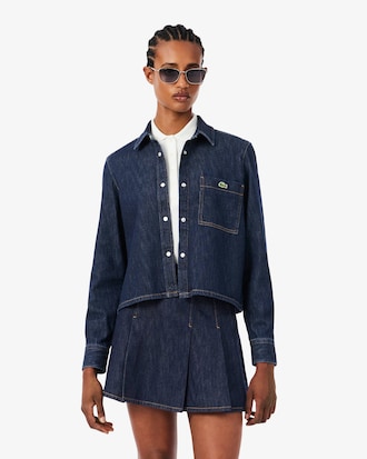 Camisa de Mezclilla Ligera de Corte Regular