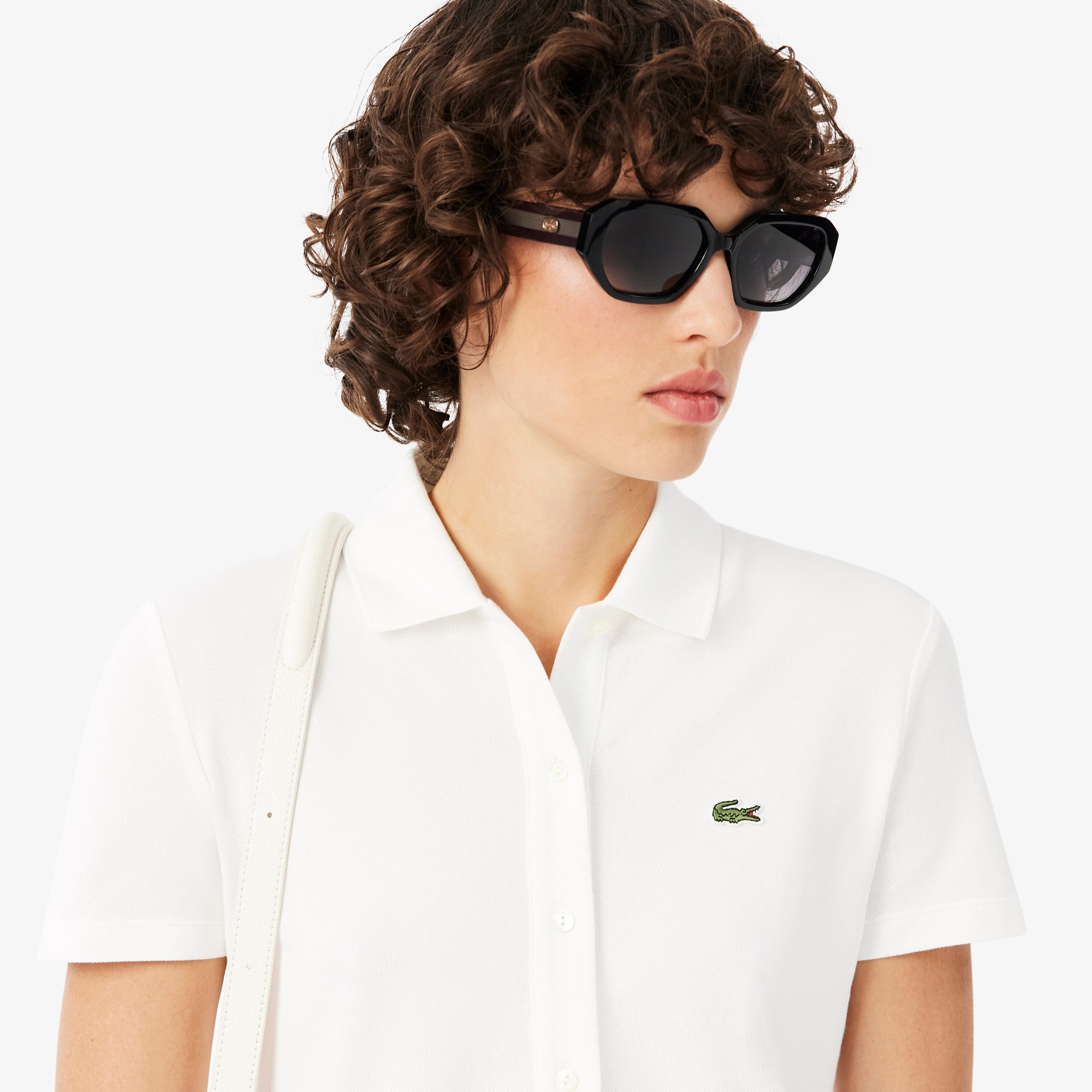 Stretch Piqué Pleated Polo Dress