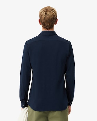 Camisa Para Hombre Slim Fit En Piqu&eacute; De Algod&oacute;n