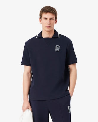 Loose Fit Embroidered Badge Piqu&eacute; Polo Shirt