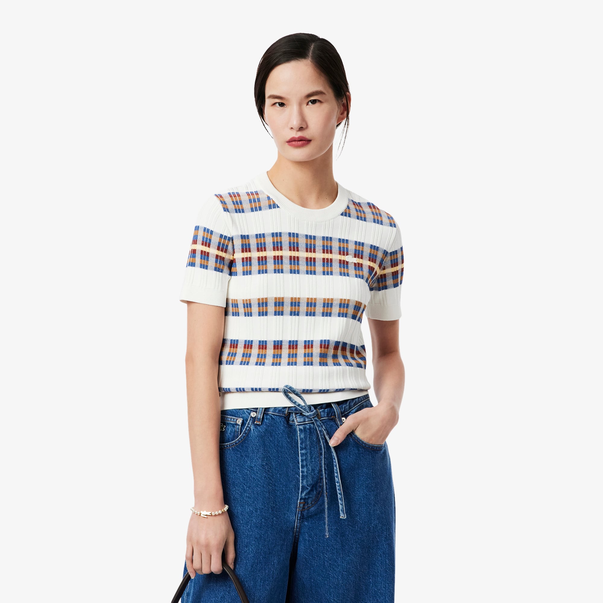 Women's Short Sleeve Rib Knit Sweater - Sweaters & Sweatshirts