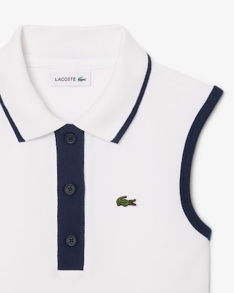 Kids' Stretch Piqué Pleated Polo Dress