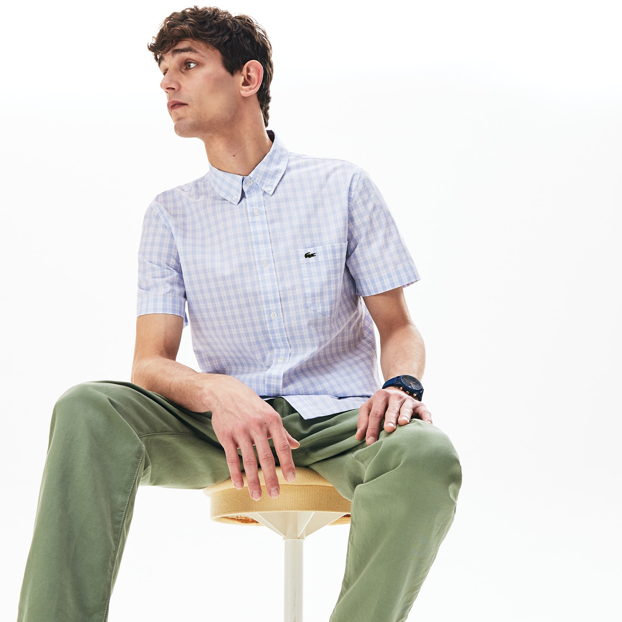 lacoste slim fit short sleeve shirt