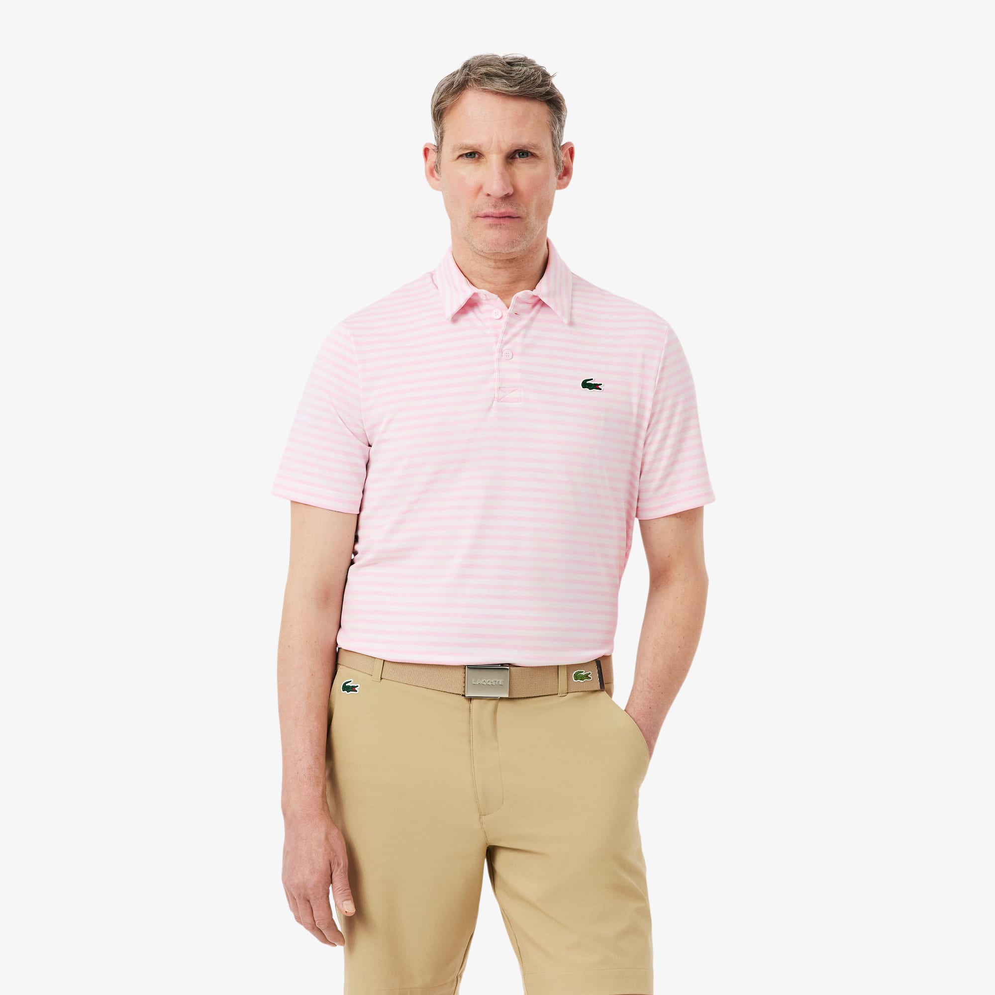 Lacoste Regular Fit Ultra Dry Striped Golf Polo
