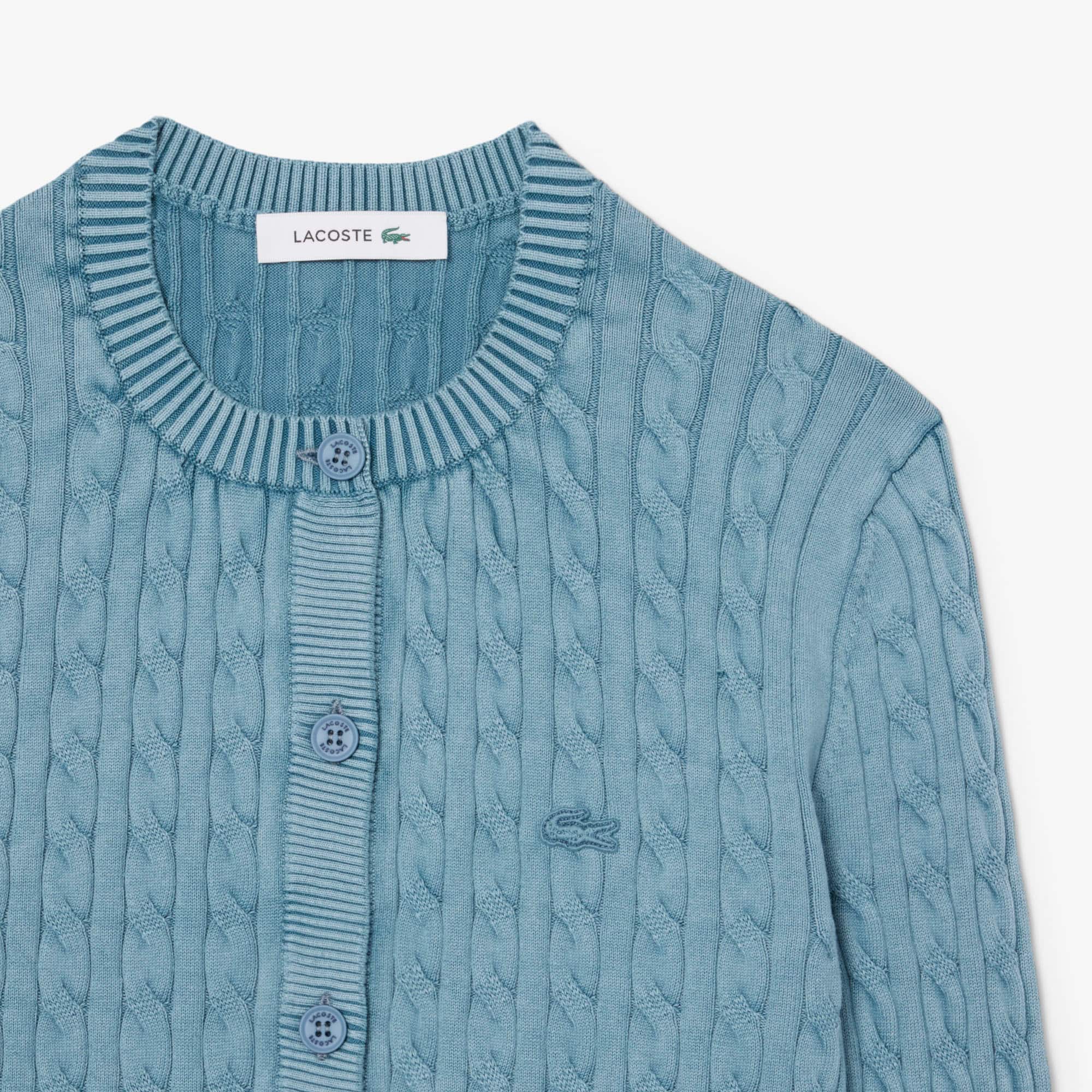 80s-90s usa製 LACOSTE blue knit cardigan 1980s Lacoste Cardigan Free Shipping - The Vintage Twin