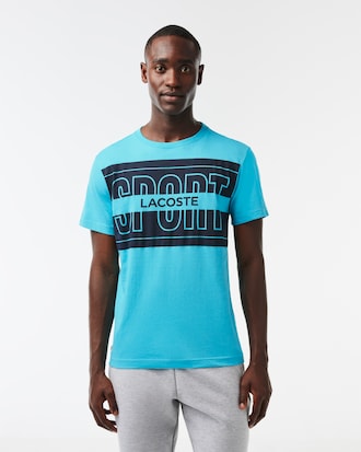 Playera deportiva con estampado de algodón para hombre