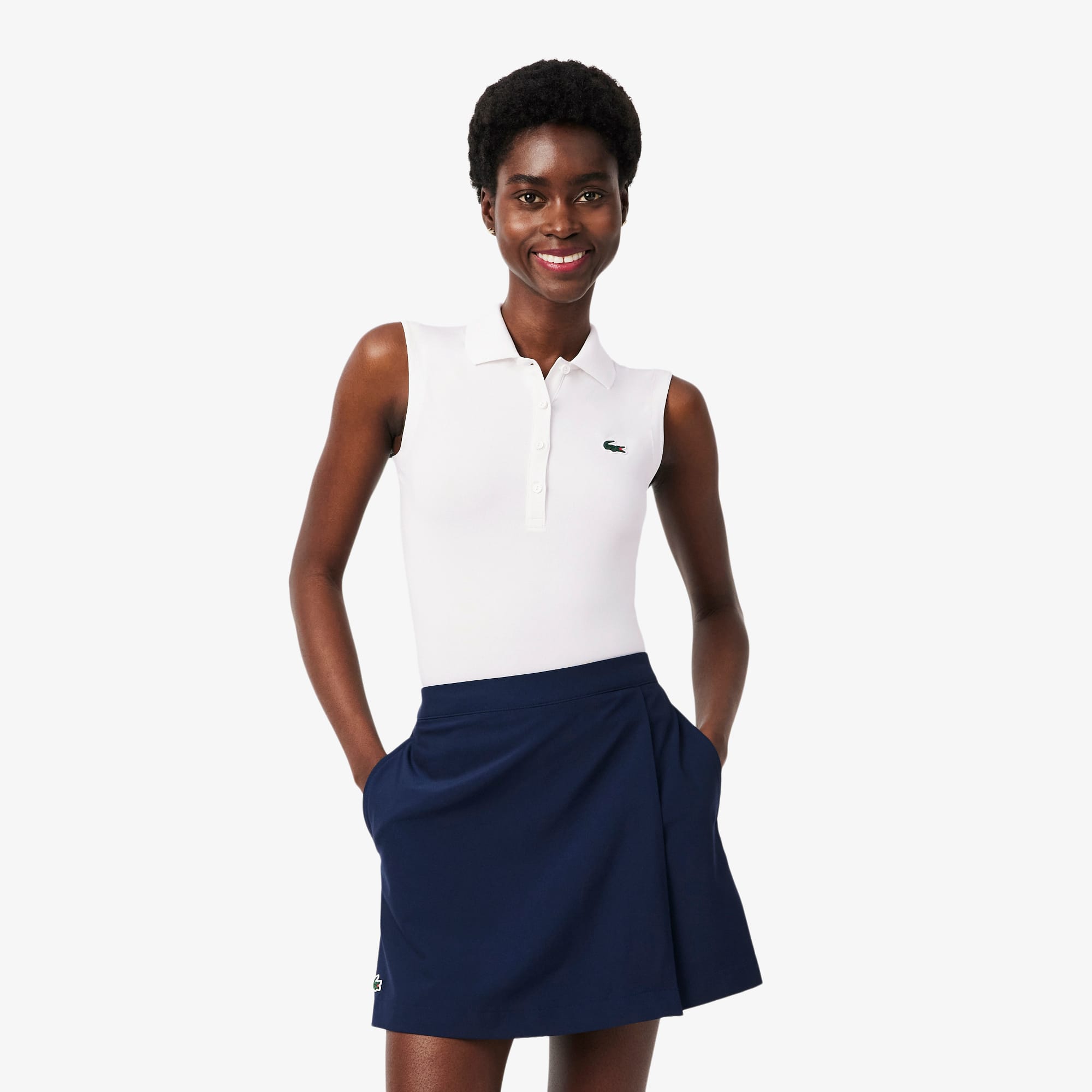 Lacoste Women's Slim Fit UV Protect Stretch Golf Polo