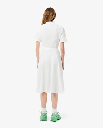 Women's Flared Mini-Piqué Polo Dress