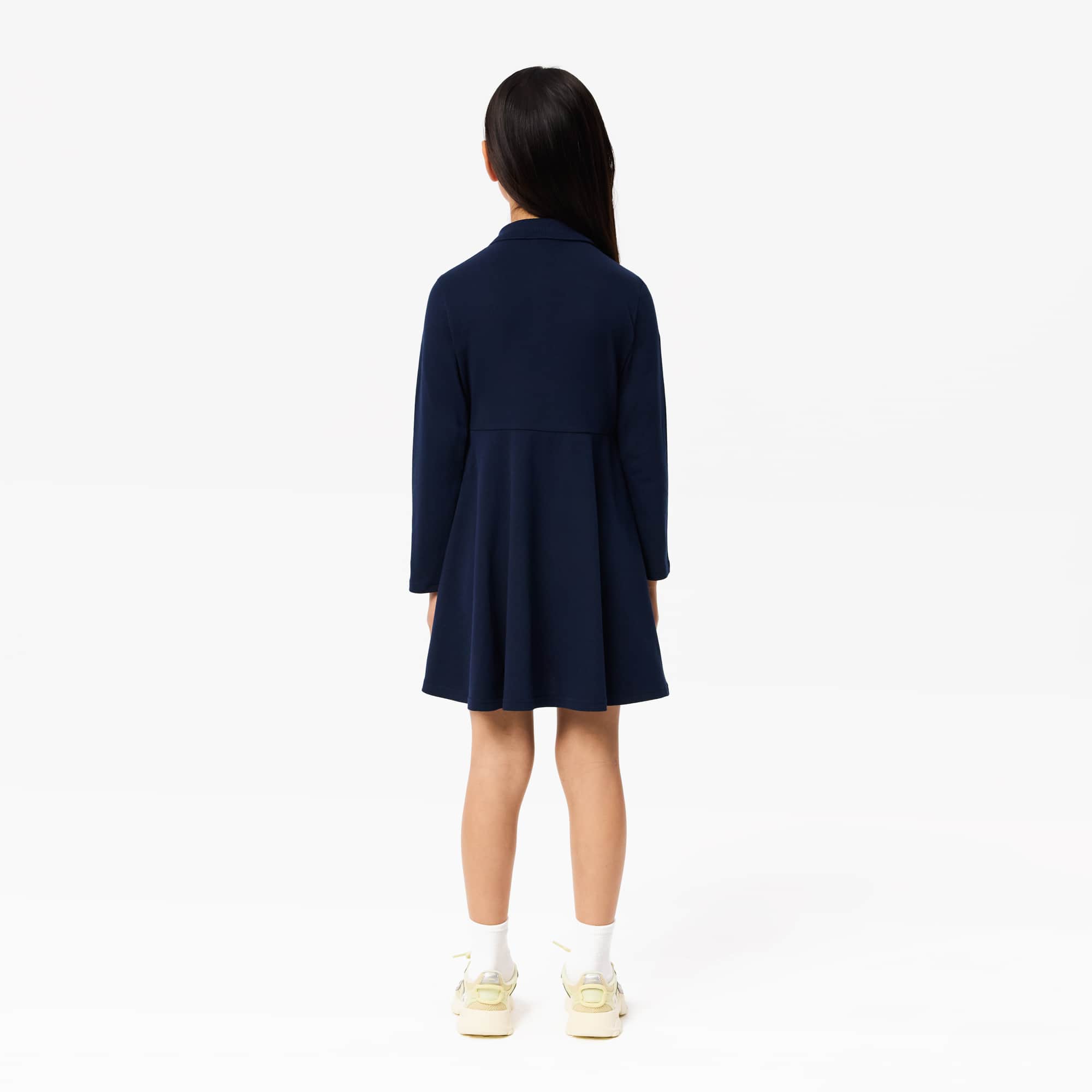 Kids' Long Sleeve Stretch Piqué Polo Dress - Dresses