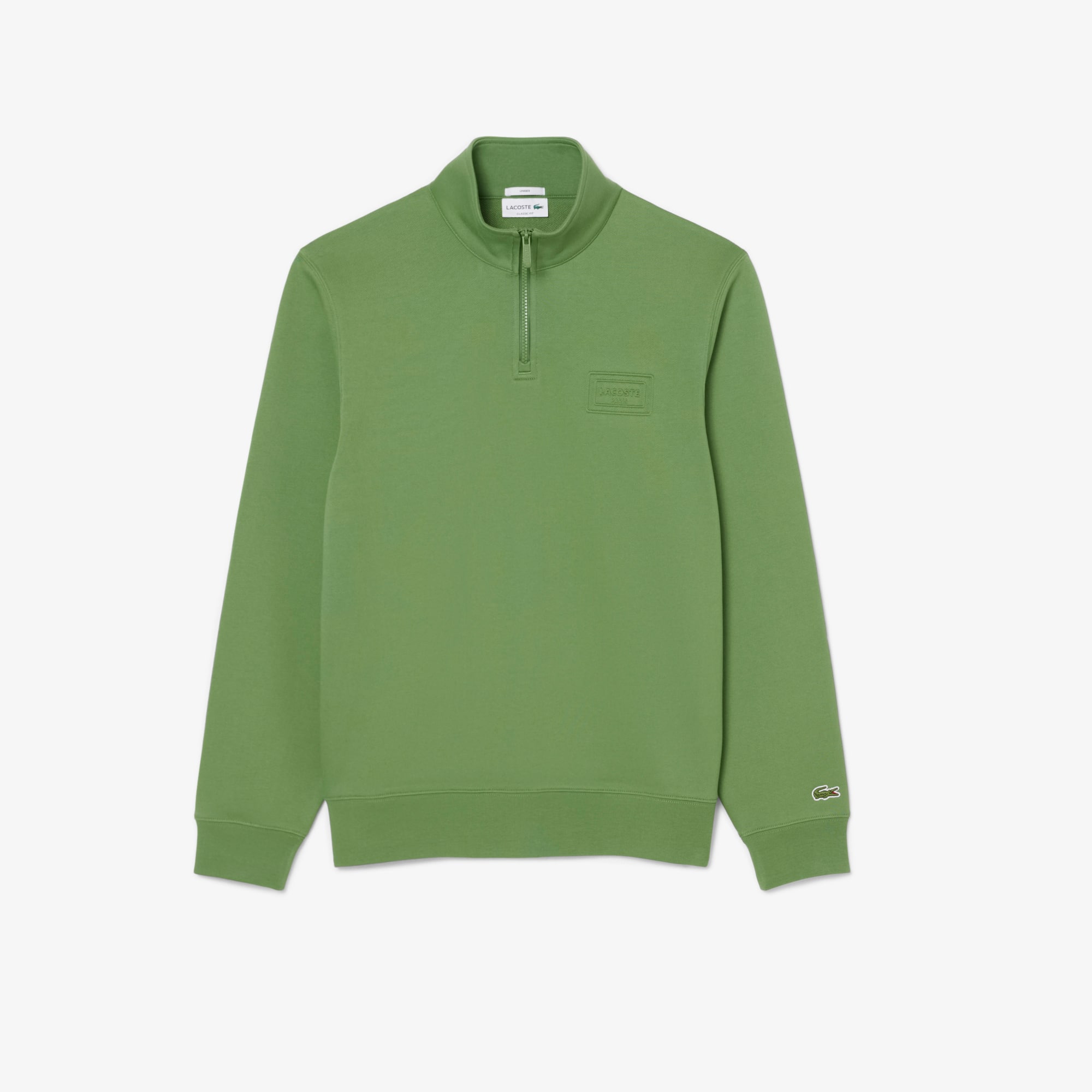 High Neck Embossed Zipped Sweatshirt