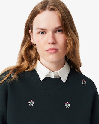 Sweatshirt Piqu&eacute; broderies oversize