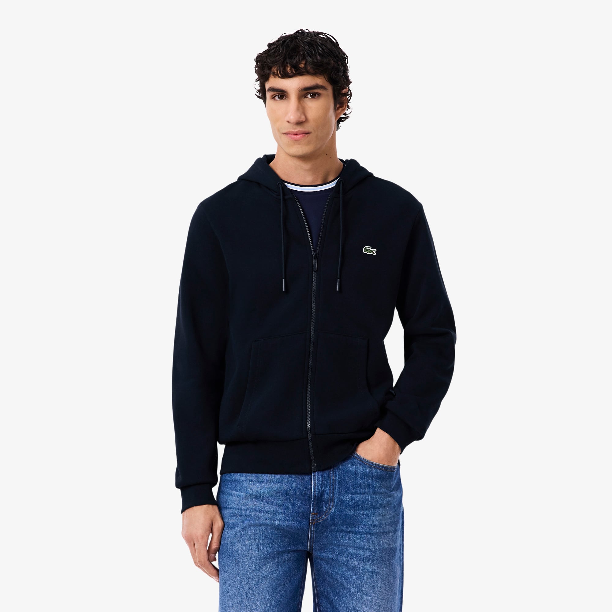 Lacoste Men's Zip-Up Fleece Hoodie
