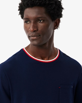 Men's Contrast Neck Pajama Top