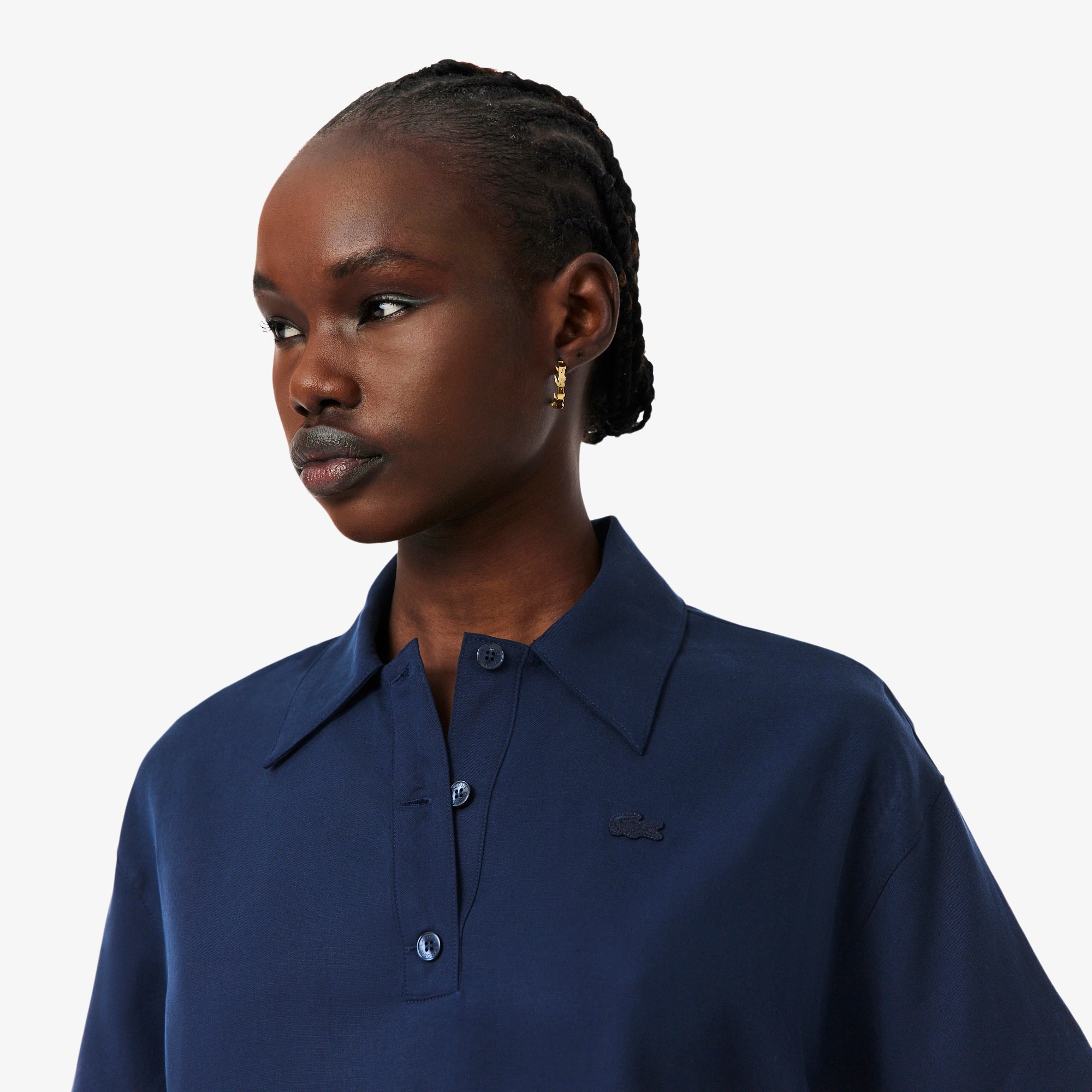 Oversized Fluid Twill Polo - Women's Collection - New In 2026