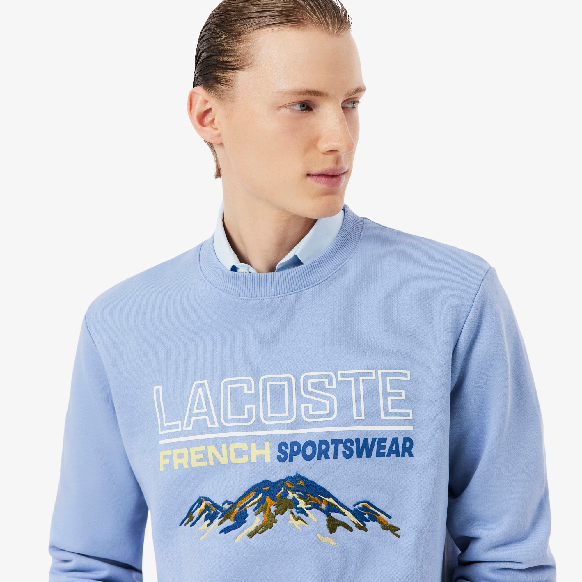 Men's Embroidered Motif Fleece Sweatshirt - Sweaters & Sweatshirts
