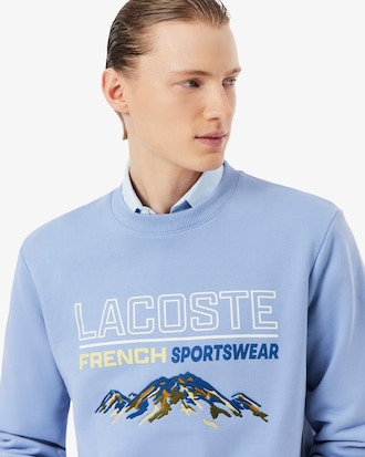 Men's Embroidered Motif Fleece Sweatshirt