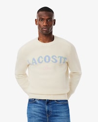 Men's Intarsia Branded Wool Sweater