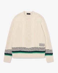Runway Embroidered Textured Wool Sweater