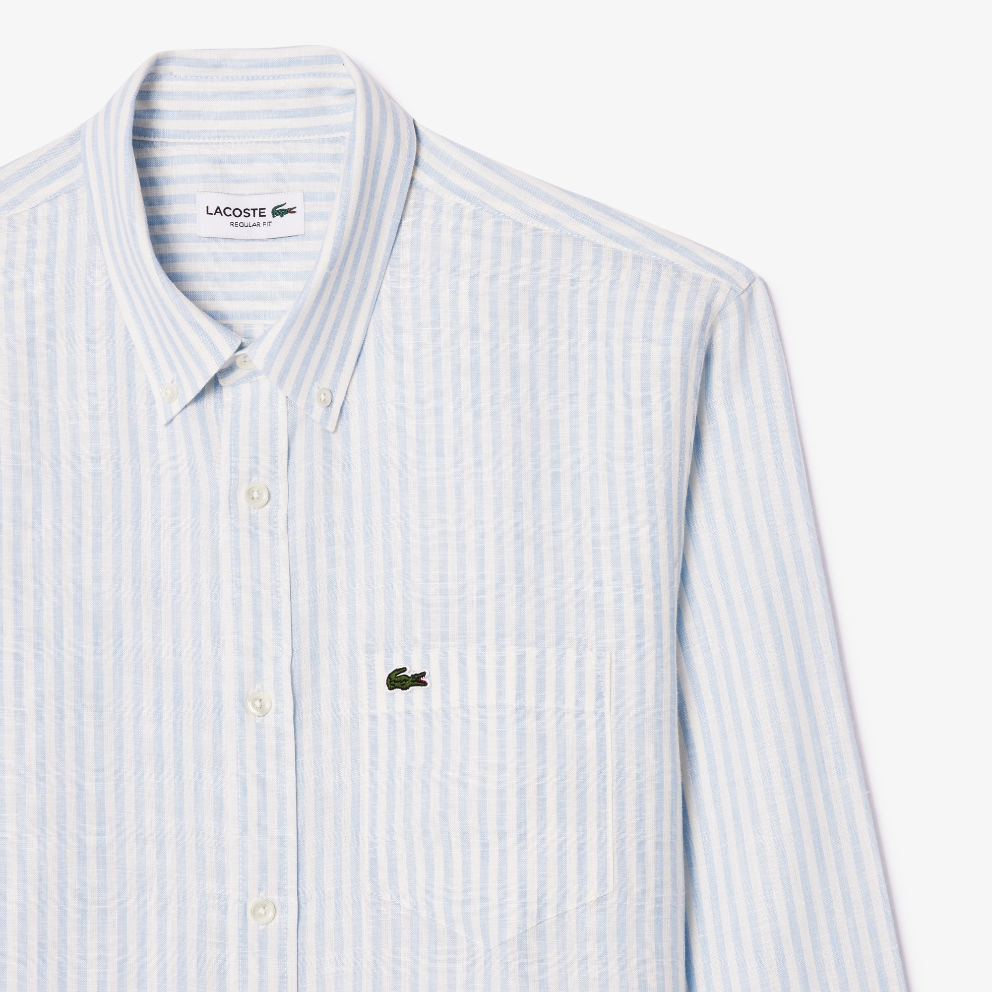 Men s Regular Fit Striped Linen Shirt Button Down Shirts New In 2024 Lacoste