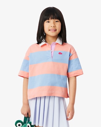 Oversized Striped Cotton Rugby Polo