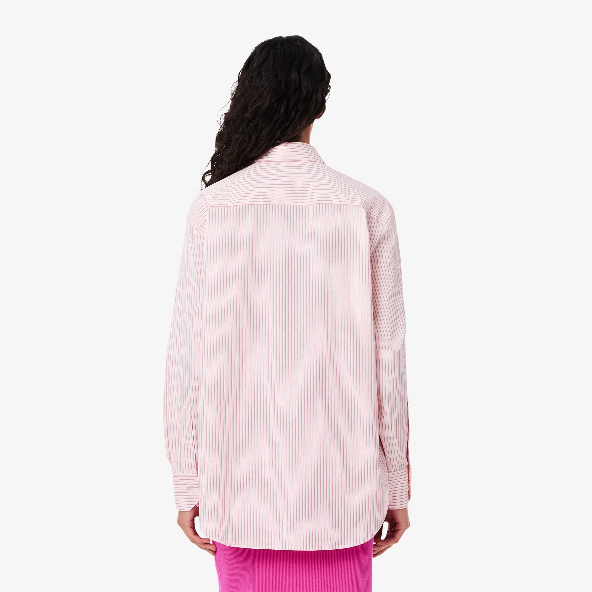 Women's Oversized Cotton Button Down Shirt - T-Shirts & Tops