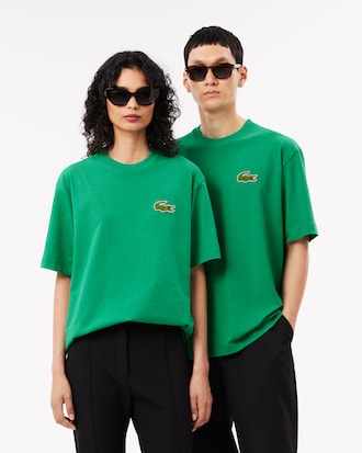 Unisex Loose Fit Heavy Cotton Badge T-Shirt