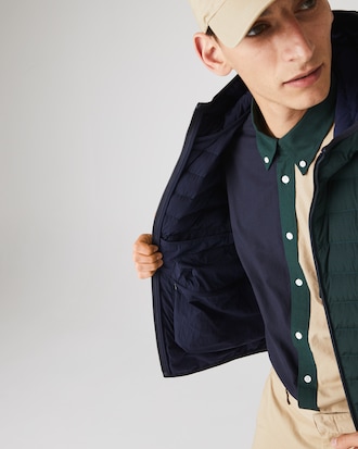 Abrigo acolchonado ligero plegable con gorro resistente al agua para hombre