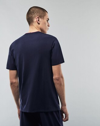 Men's Short Sleeve Three-Tone Crew Neck Pajama T-Shirt