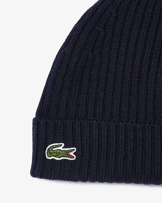 Gorro de Lana Cepillada de Tejido Acanalado