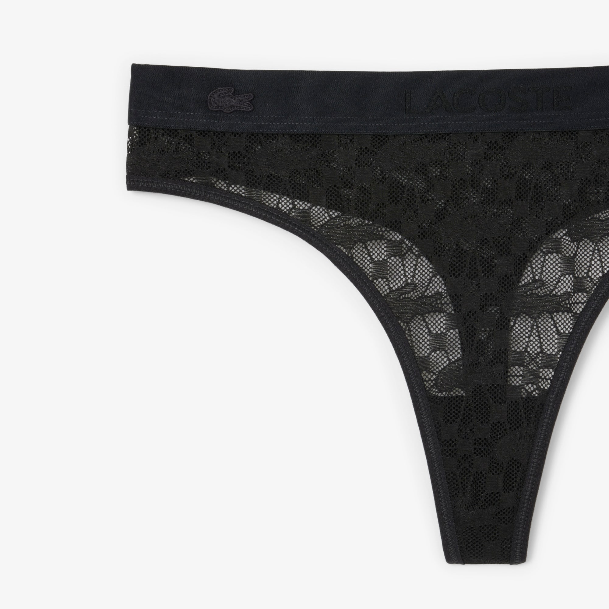 Logo Waist Lacy String Briefs