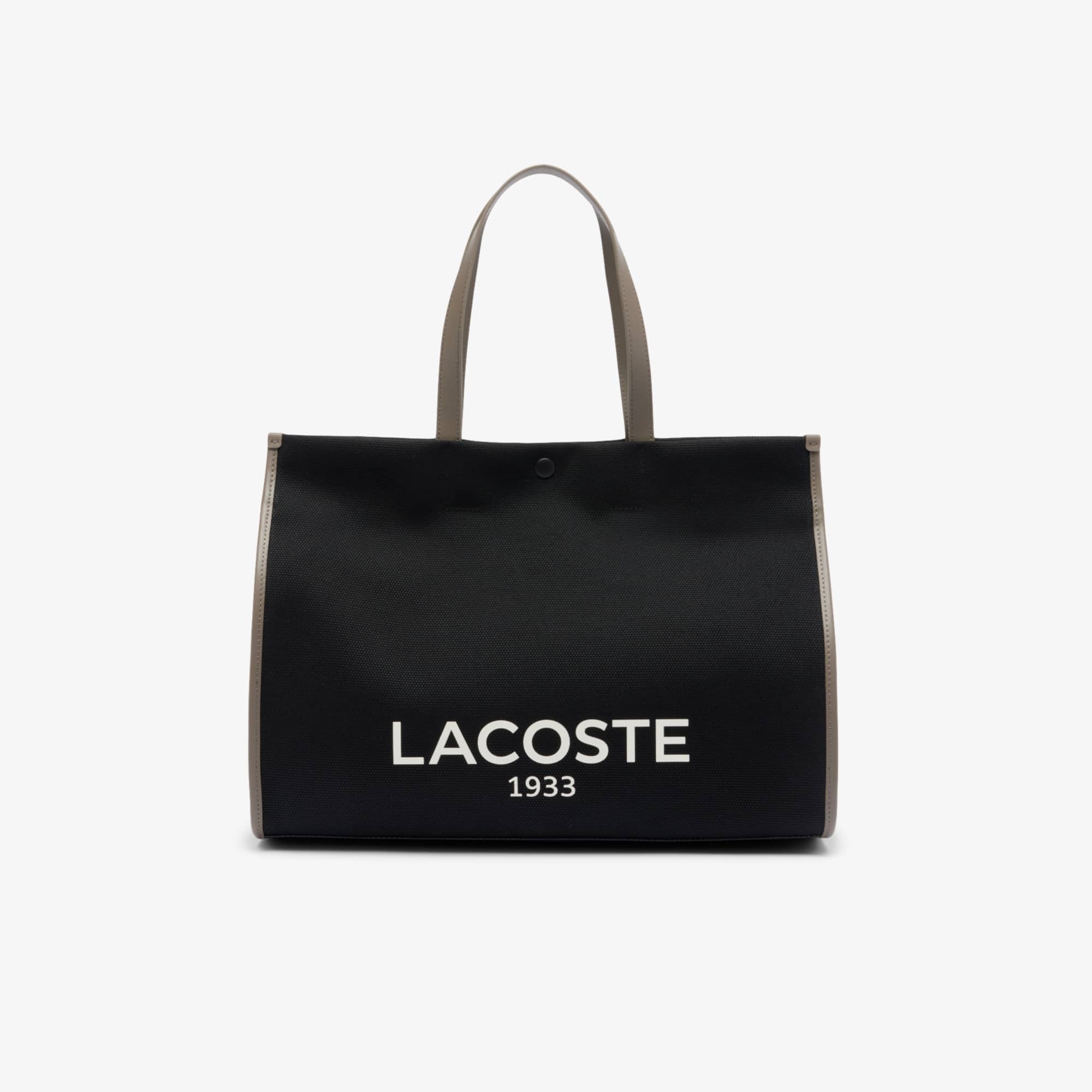 Lacoste Large Heritage Canvas Tote - One Size In Black