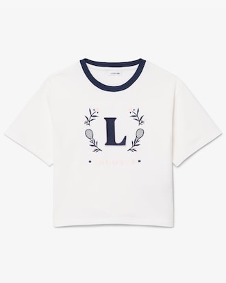 Contrast Badge Cotton T-Shirt