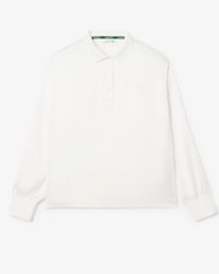 Women's Long Sleeve Oversized Satin Polo