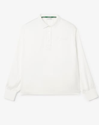 Women's Long Sleeve Oversized Satin Polo