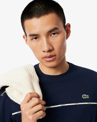 T-shirt jersey de coton liser&eacute; Lacoste