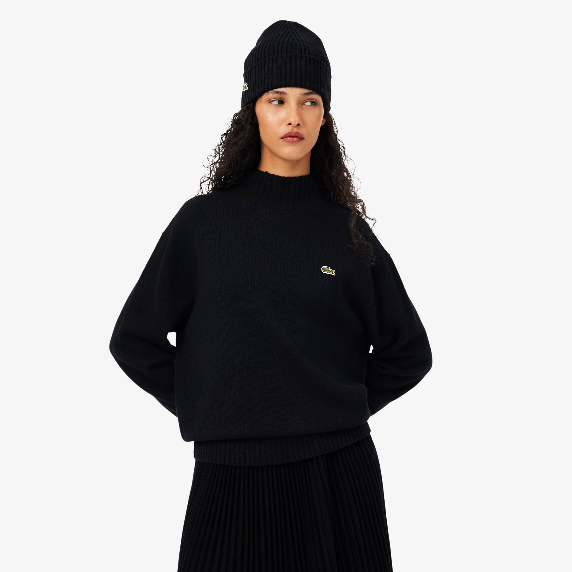 Women's 3D Knit Cashmere High-Neck Sweater