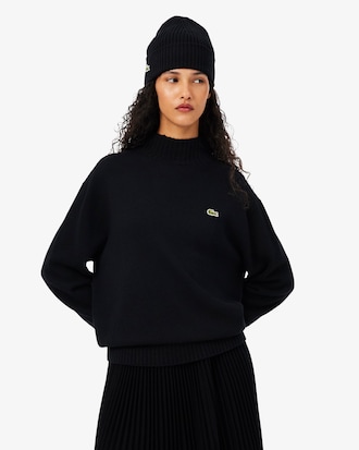 Women's 3D Knit Cashmere High-Neck Sweater