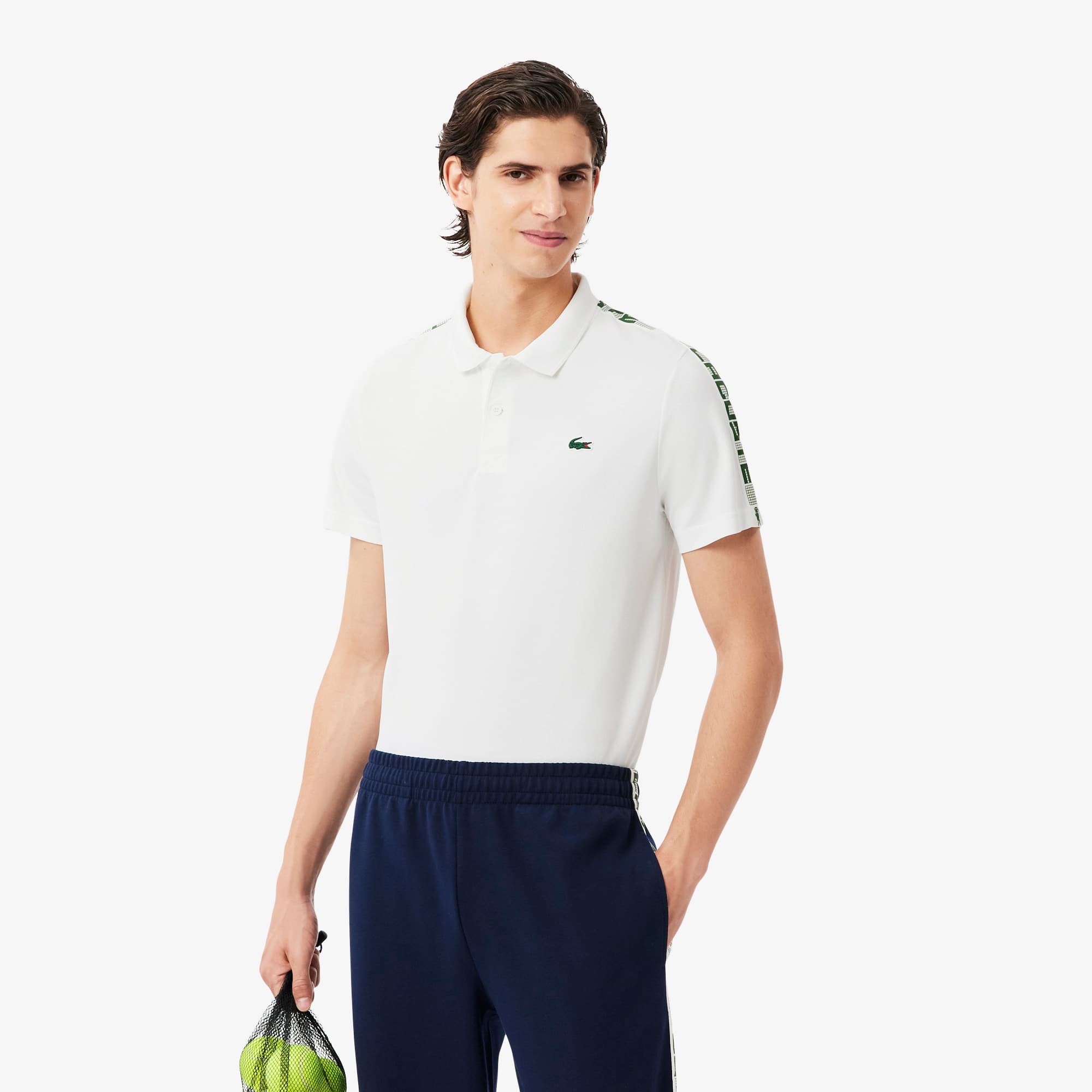 Men's Ultra Dry Branded Stripe Tennis Polo - Polo Shirts - New In