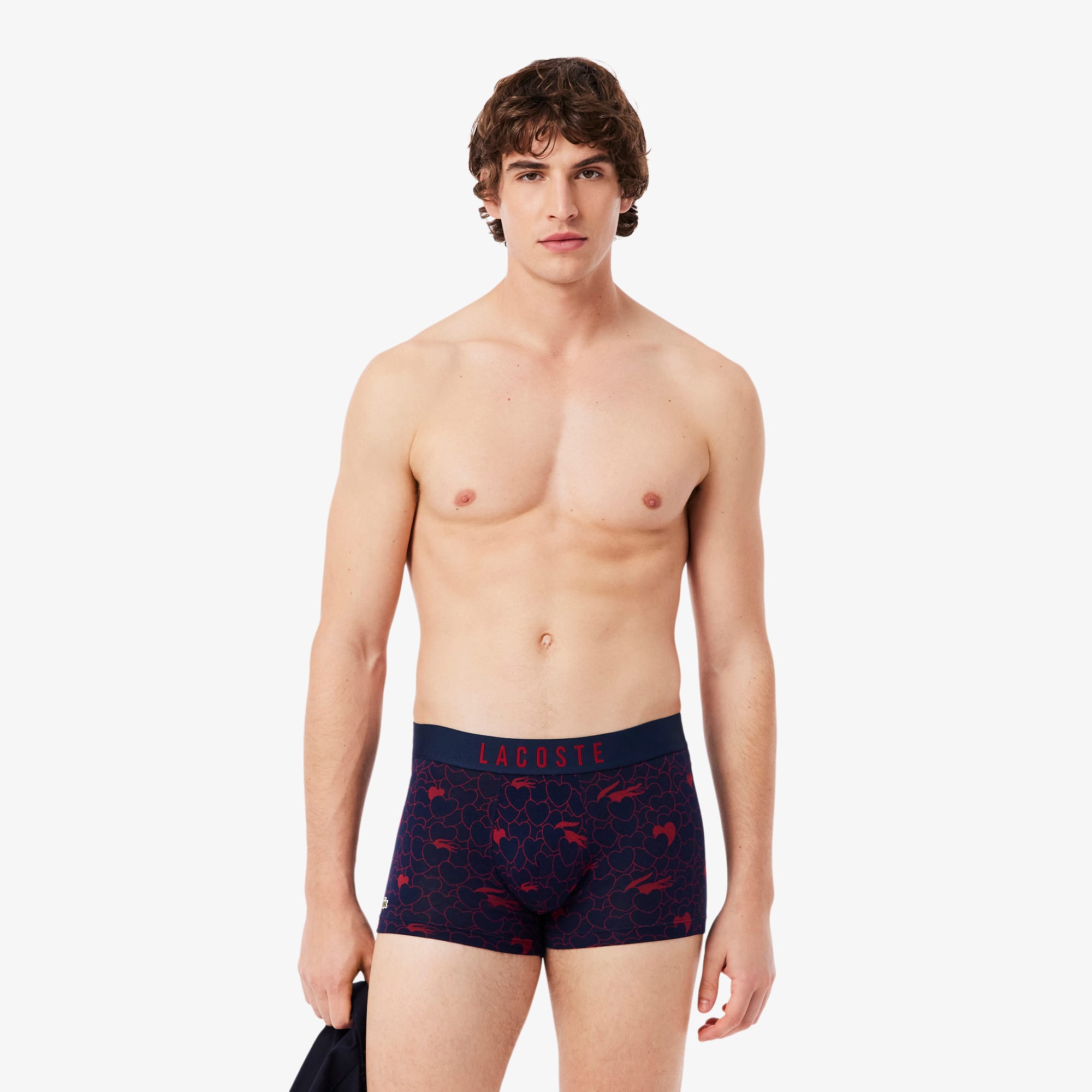 Lacoste 3-pack Valentines Edition Trunks In Blue