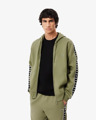 Men's Logo Stripe Zip-Up Hoodie