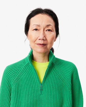 Women's Zip Neck Pearl Rib Wool Sweater