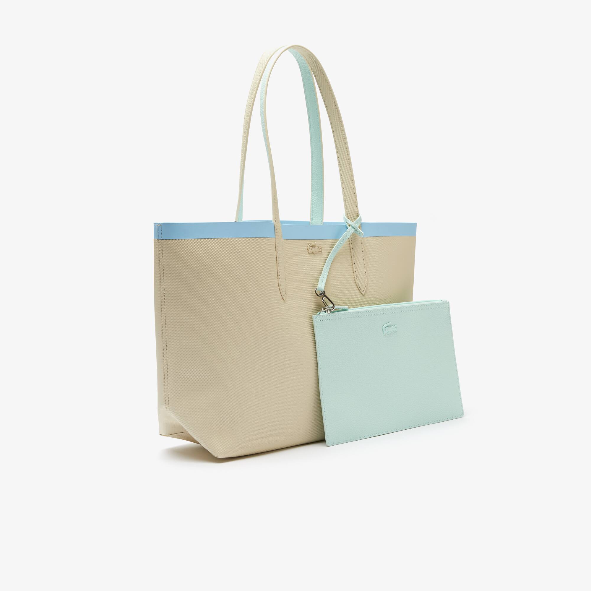 ★LACOSTE★ Women's Anna Season Large Shopper Bag NF4936A55G Women's Anna Zip Pouch Print Canvas Large Tote - Bags - New