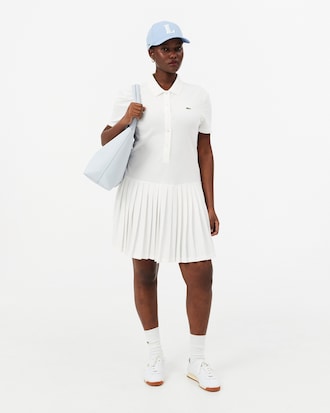 Stretch Piqu&eacute; Pleated Polo Dress